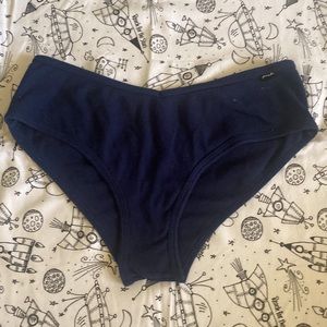 PINK Navy Blue Cheekster Ribbed Panty